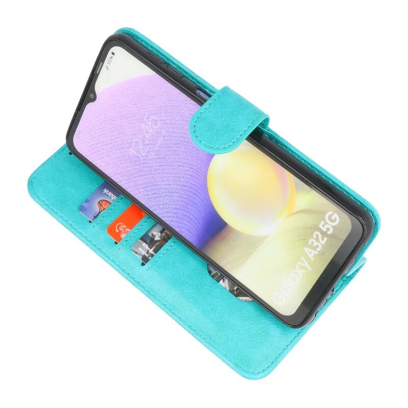 Bookstyle Wallet Cases Hoesje voor Samsung A32 5G Groen