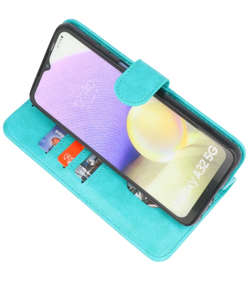 Bookstyle Wallet Cases Hoesje voor Samsung A32 5G Groen