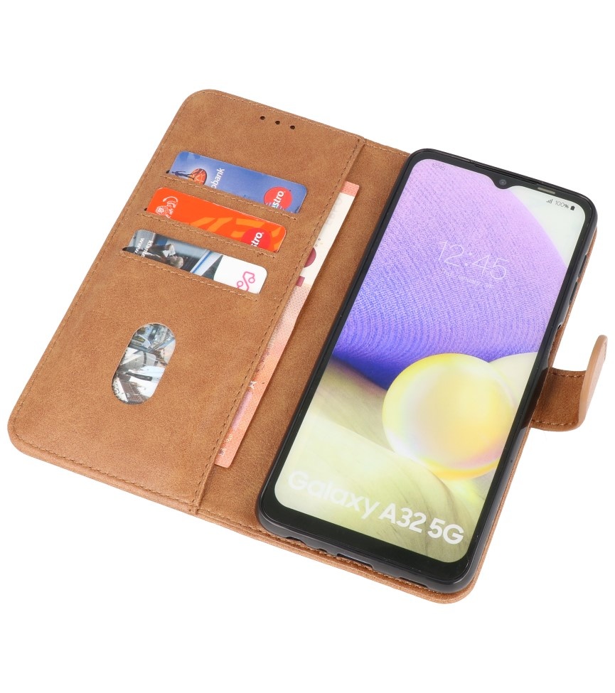 Bookstyle Wallet Cases Hoesje voor Samsung A32 5G Bruin