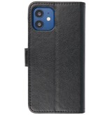 Bookstyle Wallet Cases Cover für iPhone 12 Mini Schwarz