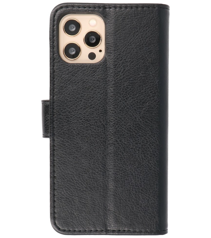 Bookstyle Wallet Cases Hoes voor iPhone 12 Pro Max Zwart