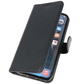 Bookstyle Wallet Cases Cover pour iPhone 12-12 Pro Noir