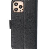 Bookstyle Wallet Cases Cover pour iPhone 12-12 Pro Noir
