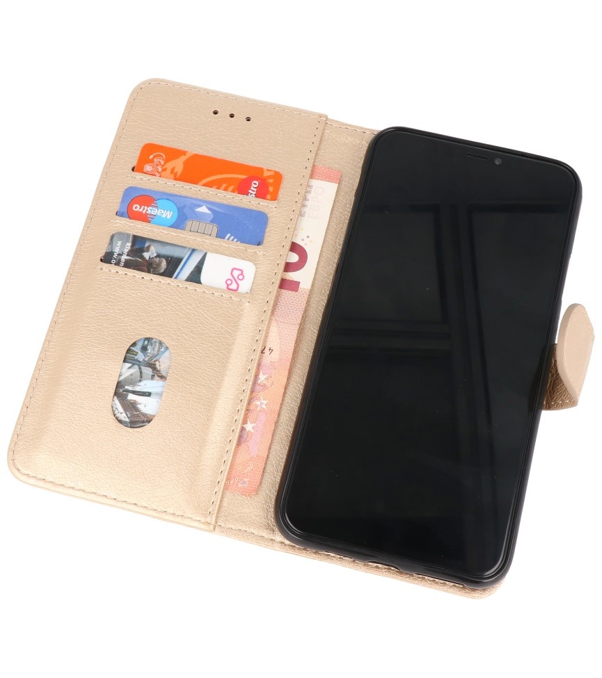 Bookstyle Wallet Cases Hoes voor Galaxy Note 10 Goud