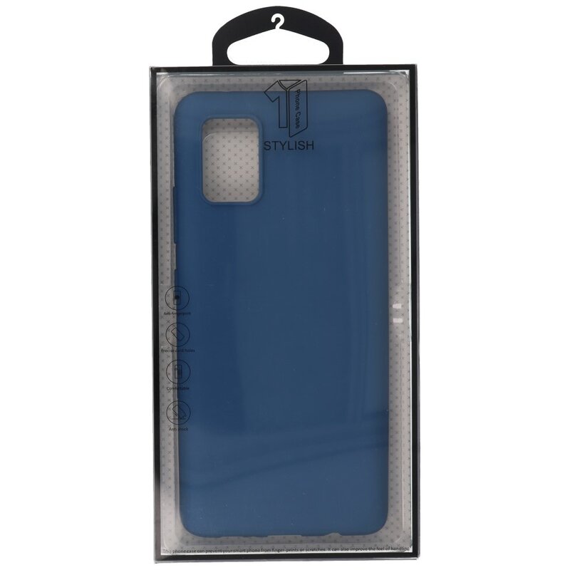 Farvet TPU-etui til Samsung Galaxy A51 5G Navy