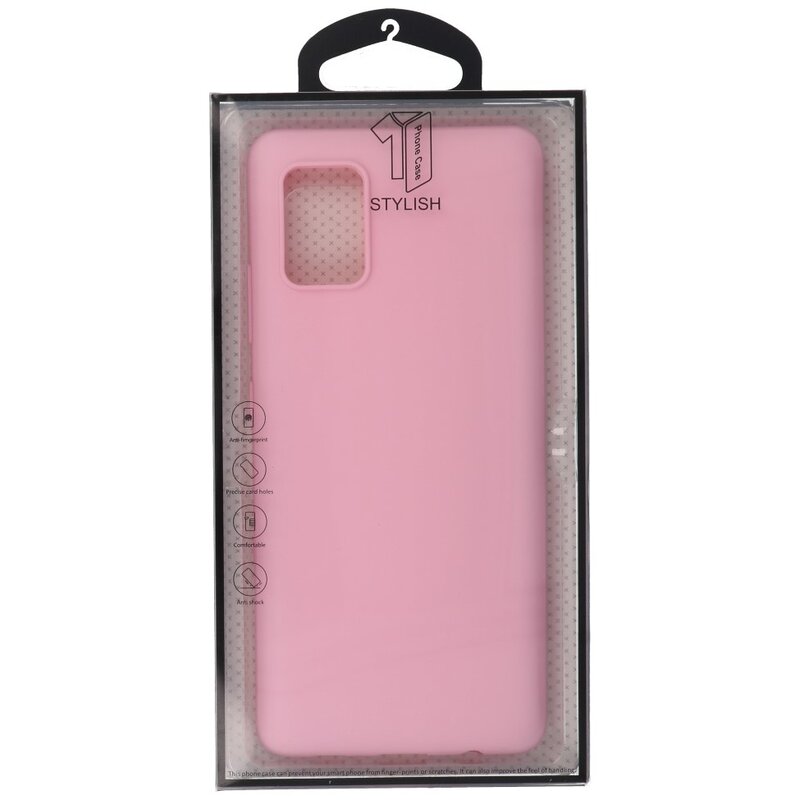Farvet TPU Cover til Samsung Galaxy A51 5G Pink