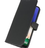 Funda tipo billetera de cuero genuino para Samsung Galaxy S22 Plus Negro