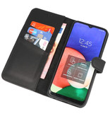 Genuine Leather Wallet Cases Cover for Samsung Galaxy S22 Plus Black