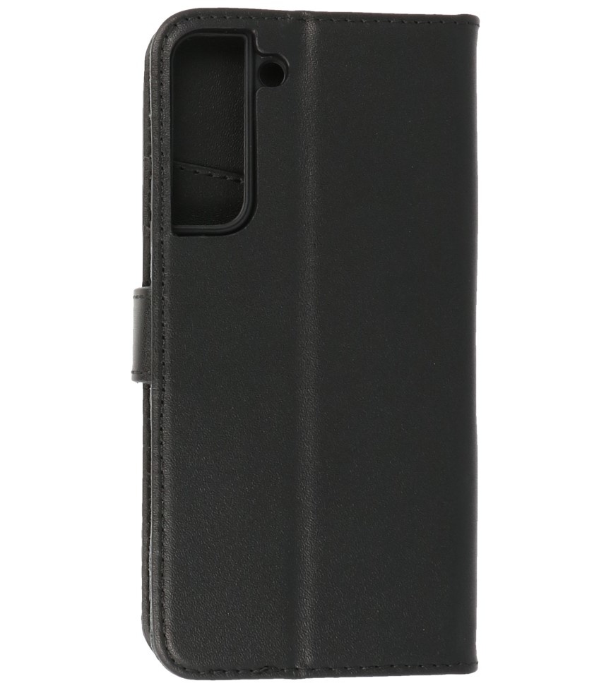 Étui portefeuille en cuir véritable pour Samsung Galaxy S22 Plus Noir