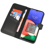 Genuine Leather Wallet Cases Cover for Samsung Galaxy S22 Ultra Black