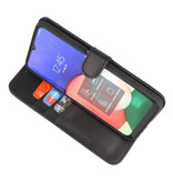 Étui portefeuille en cuir véritable pour Samsung Galaxy S22 Ultra Noir