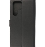 Ægte læder pung etuier Cover til Samsung Galaxy S22 Ultra Black