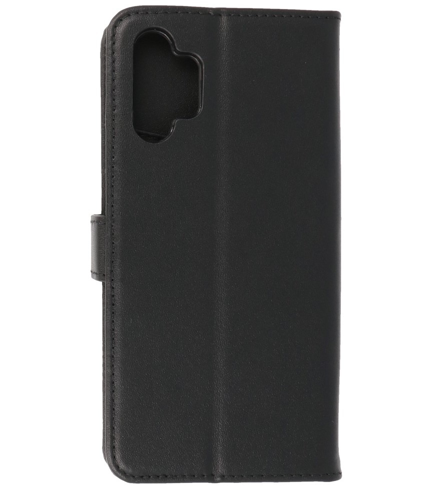 Echtes Leder Wallet Cases Cover für Samsung Galaxy A13 4G Schwarz