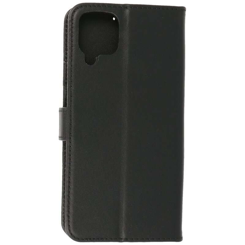 Custodia a portafoglio in vera pelle per Samsung Galaxy A22 4G nera