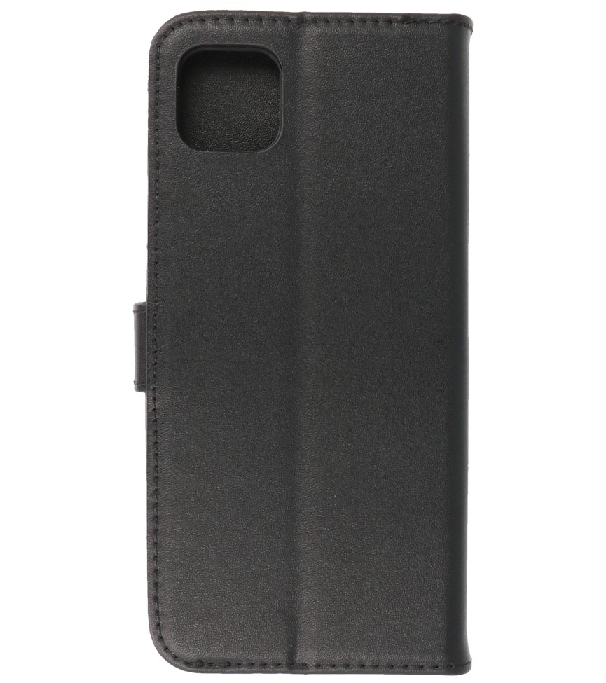 Étui portefeuille en cuir véritable pour Samsung Galaxy A22 5G Noir