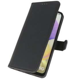 Étuis portefeuille en cuir véritable pour Samsung Galaxy A32 5G Noir