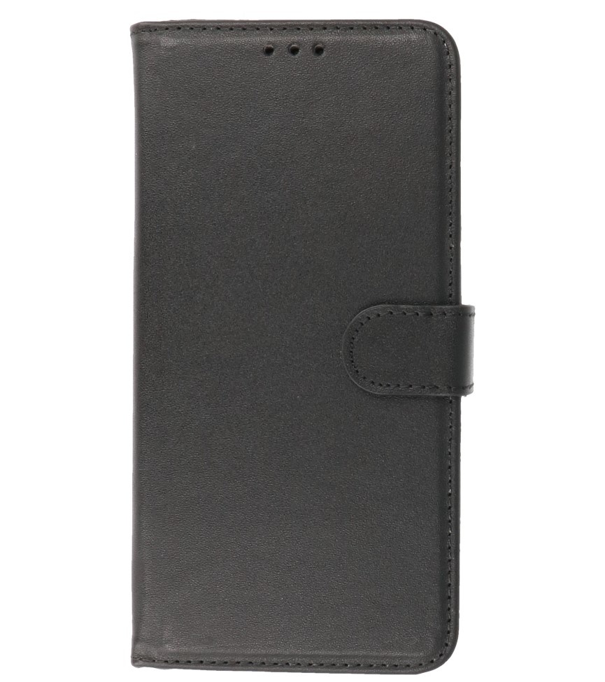 Echt Lederen Wallet Cases Hoesje voor Samsung Galaxy A32 5G Zwart