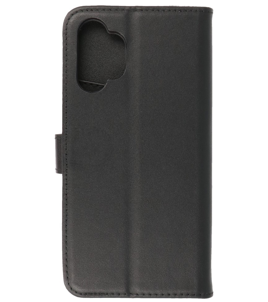 Echtes Leder Wallet Cases Cover für Samsung Galaxy A32 5G Schwarz