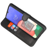 Echt Lederen Wallet Cases Hoesje voor Samsung Galaxy A33 5G Zwart