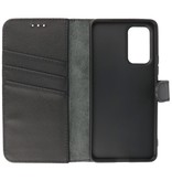 Echt Lederen Wallet Cases Hoesje voor Samsung Galaxy A33 5G Zwart