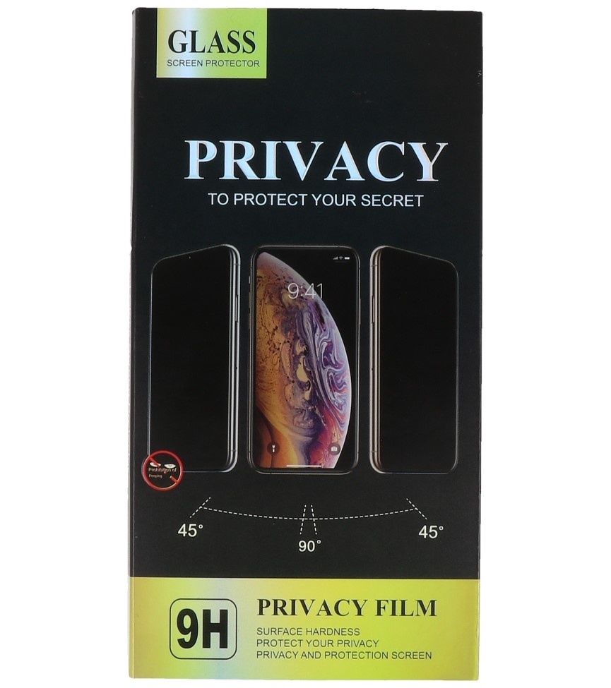 Privacy Full Tempered Glass voor iPhone 12 Mini Zwart