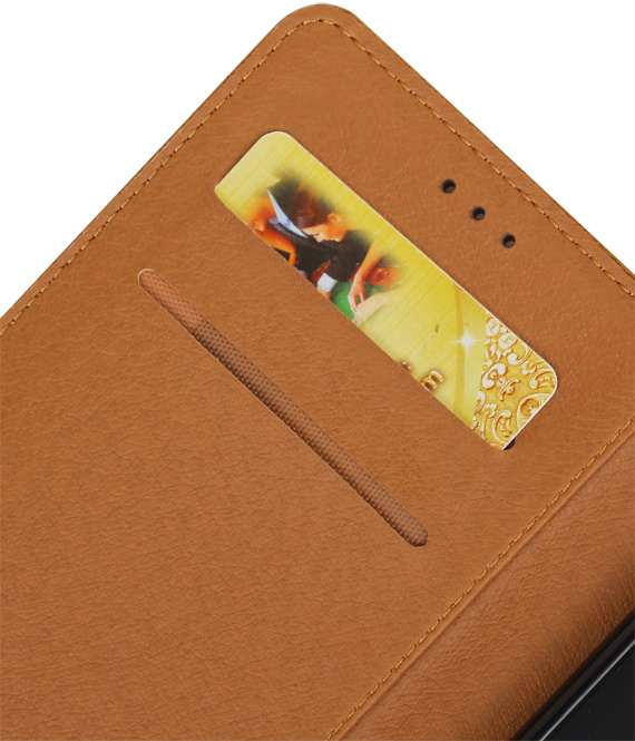 Pull Up TPU PU Style du livre en cuir pour Galaxy S4 i9500 Brown