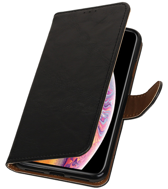 Pull Up de TPU de la PU del estilo del libro de cuero para Huawei P8 Lite Negro