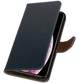 Pull Up TPU PU cuir style livre pour HTC One X 9 Bleu