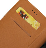 Træk op TPU PU Læder Book Style til HTC One X 9 Brown