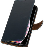 Tire hacia arriba de la PU del estilo del libro de cuero para la Galaxy S7 Plus G938F Azul