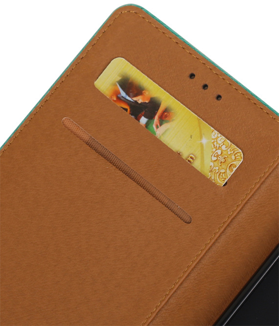 Hoesjes geschikt voor Sony Pull Up TPU PU Leder Bookstyle voor Xperia C6 Groen