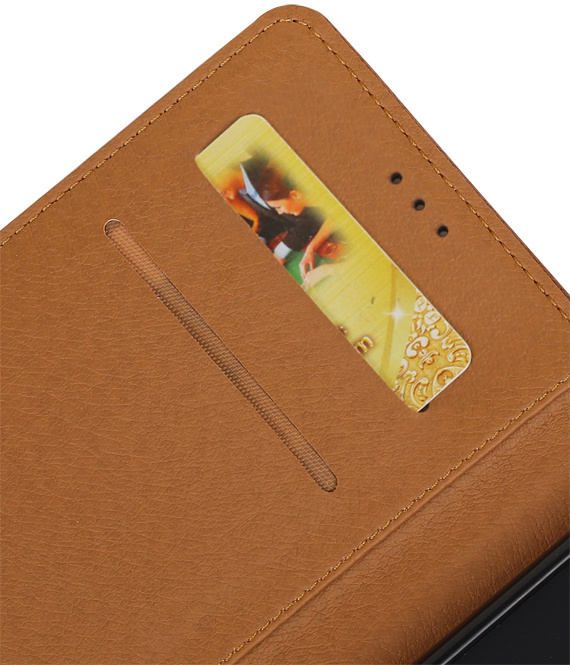 Pull Up TPU PU cuir style livre pour Xperia C6 Mocca