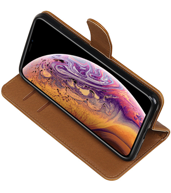 Pull Up TPU en cuir PU livre style Galaxy Pro Brown J3