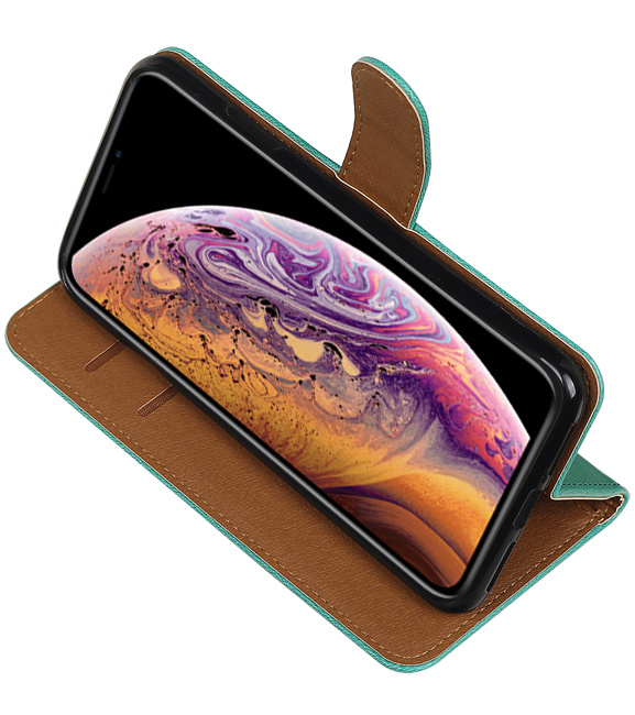 Pull Up TPU en cuir PU livre style Galaxy Pro Vert J3