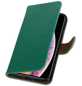 Træk op TPU PU Læder Book Style Galaxy S6 Edge Plus Green