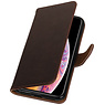 Træk op TPU PU Læder Book Style til Galaxy S4 i9500 Mocca