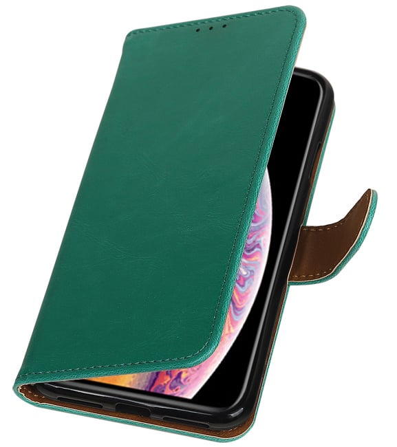 Hoesjes geschikt voor Samsung Pull Up TPU PU Leather Bookstyle for Galaxy S6 G920F Green