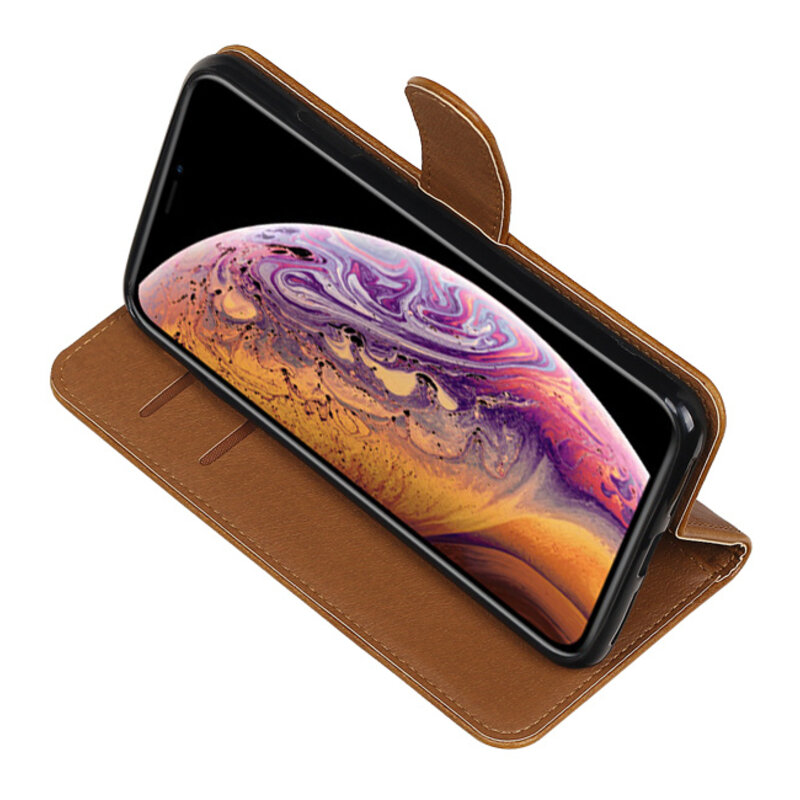 Pull Up TPU PU Leder Bookstyle voor Huawei P10 Bruin