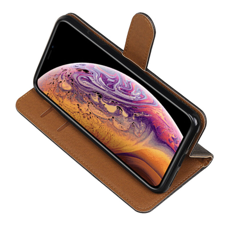 Pull Up di elaborazione di stile del libro in pelle per Huawei Y7 / Y7 priėmė Nero