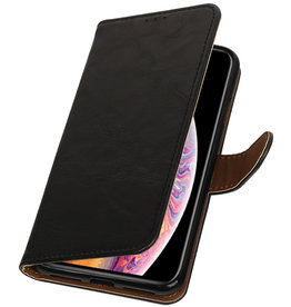 Pull Up TPU PU Læder Book Style til iPhone X Sort