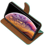 Pull Up TPU PU cuir style livre pour iPhone Green X