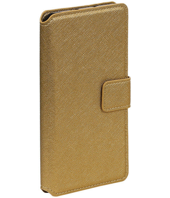 Kreuz-Muster TPU Book für iPhone 6 / 6s Gold