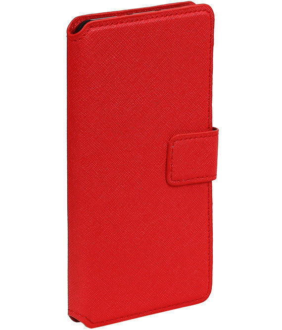 Cross Pattern TPU Bookstyle voor iPhone 7 Plus Rood