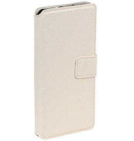 Motif Croix TPU BookStyle Galaxy S5 G900F Blanc