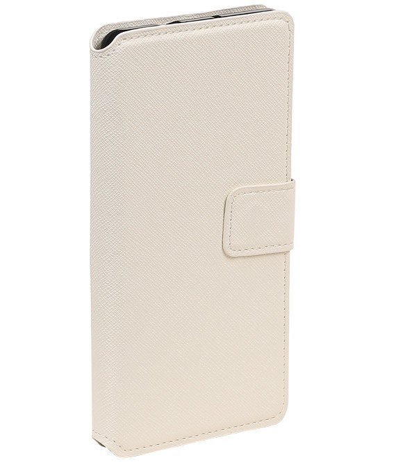 Cruz patrón TPU BookStyle Galaxy S5 G900F Blanca