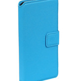Cross Pattern TPU Bookstyle voor Galaxy S6 G920F Blauw