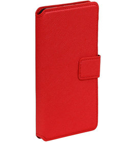 Krydsmønster TPU BookStyle Galaxy S6 G920F Rød