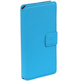 Cross Pattern TPU Bookstyle for Galaxy C7 Blue