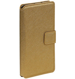 Kreuz-Muster TPU Book Galaxy E5 Gold-