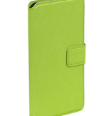 Cross Pattern TPU Bookstyle for Huawei P8 Lite Green